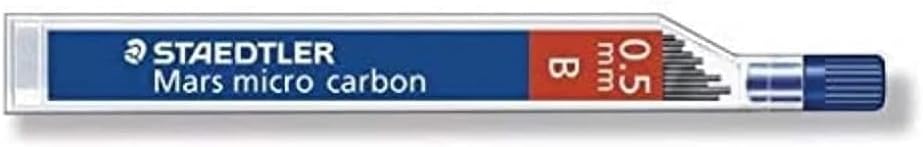 Staedtler Micro Mars Carbon Mechanical Pencil Leads, 0.5 mm, B, 60 mm x 12 (250 05 B)