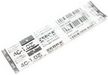 Zebra Oil-Based Ballpoint Pen Refills, 4C-1.0, Black, R4C10B (3 Refills)