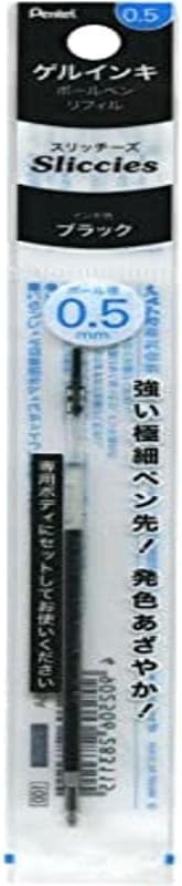 Pentel XBGRN5A Gel Ink Refill, Slicese Refill, 0.02 inches (0.5 mm), Black Ink