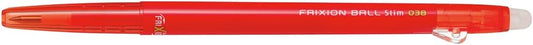 PILOT Frixion Ball Slim 038 Ballpoint Pen, Red (LFBS-18UFR)