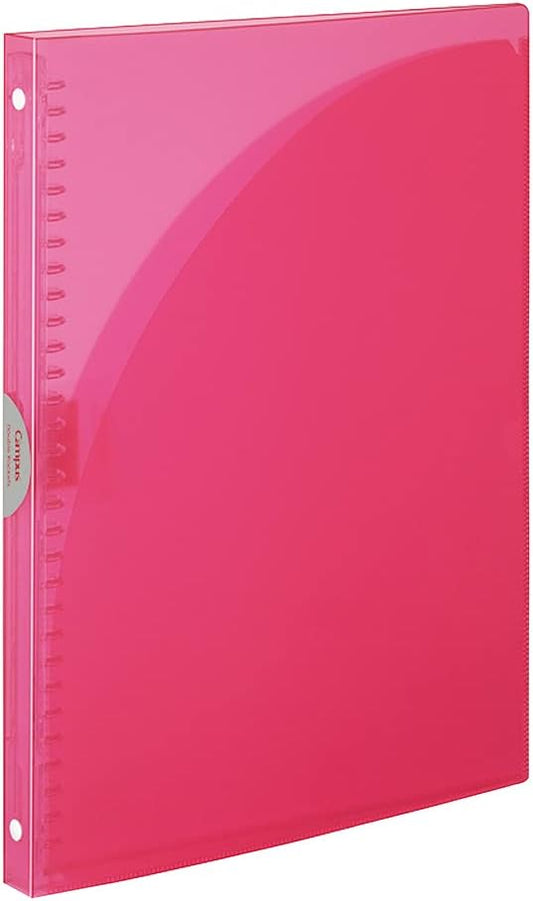 Kokuyo Campus Slide Binder, Adapt Slim, Double Pockets, A4, 30 Holes, Up to 65 Sheets, Pink, Japan Import (RU-AP171P)