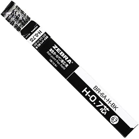 ZEBRA B-BR-6A-H-R Oil-Based Ballpoint Pen Refill, H-0.7 Leads, Red, 10 Pens