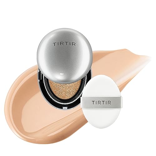 TIRTIR Aura Glow Cushion | Semi-Glow Finish, 72-Hour Radiance, Buildable coverage, Moisturized, Buildable skin, Korean Cushion, Mini (0.15 oz.), #23N Sand
