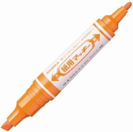ZEBRA Dual Tip Paper Marker, Mackee, Water Base Ink, Orange - WYT5-OR