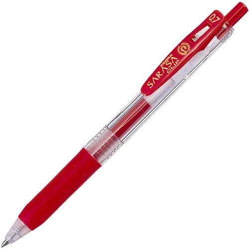 Smooth Writing Gel Pen 0.7mm - Zebra Sarasa Clip Red Pen 5 pieces - Fast Drying Smooth Ink - Office Journaling and Study Use