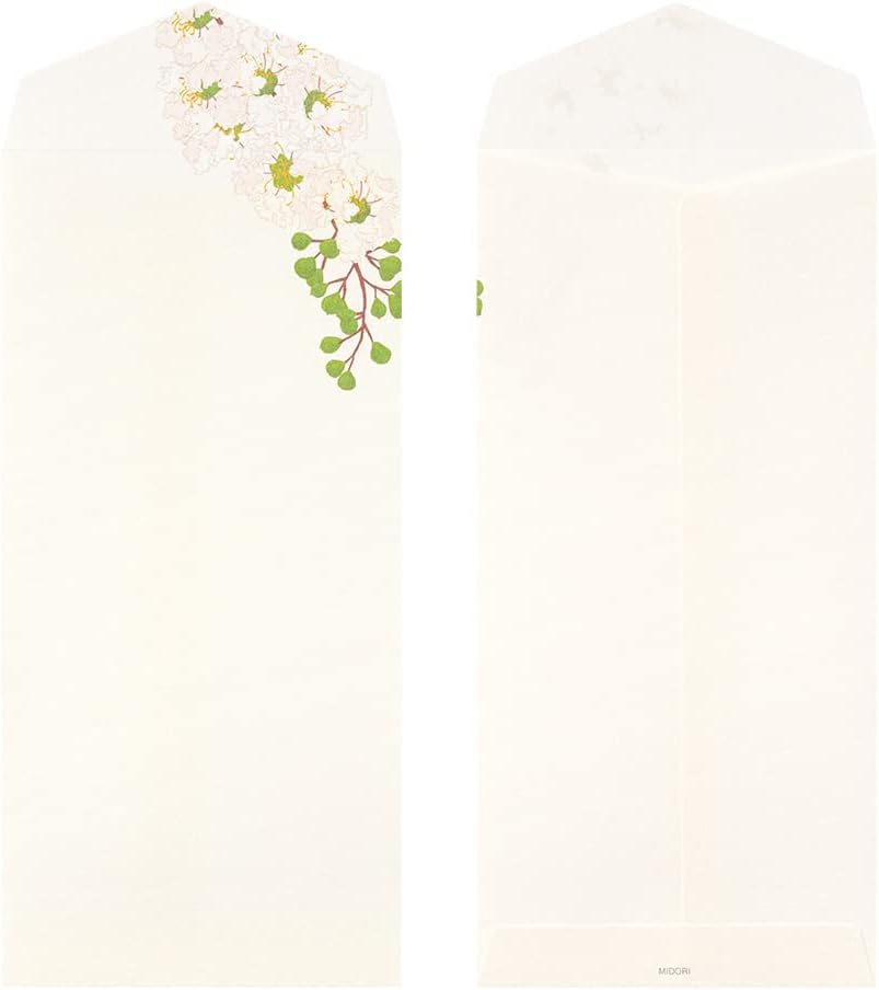 Midori 87102006 Envelope Paper Series, Summer Letter, 4 Patterns, Summer Floral Pattern