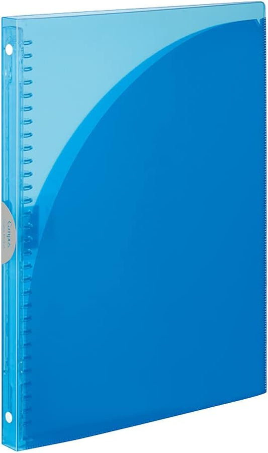 Kokuyo Campus Slide Binder, Adapt Slim, Double Pockets, A4, 30 Holes, Up to 65 Sheets, Light Blue, Japan Import (RU-AP171LB)