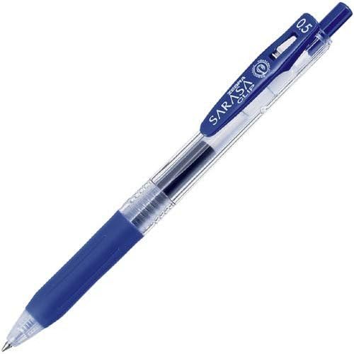 Smooth Writing Gel Pen 0.7mm - Zebra Sarasa Clip Blue Gel Pen 5 Pieces - Fast Drying Smooth Ink Performance - Office Journaling and Study Use