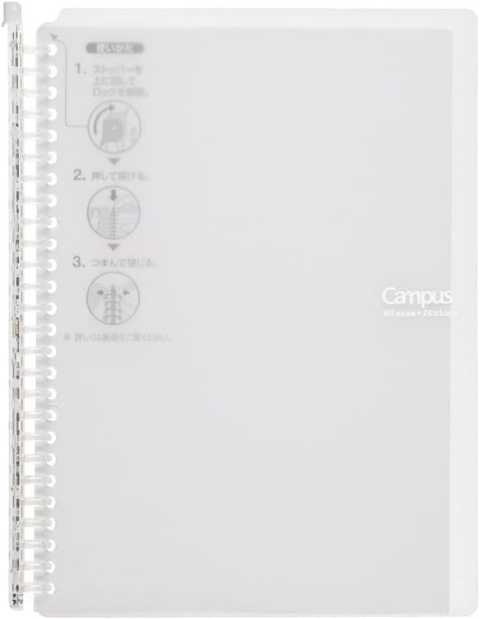 Kokuyo Le-SP706T Loose Leaf Binder Campus Smart Ring, B5, 26 Holes, Up to 60 Sheets, Clear