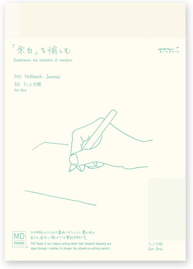 DESIGNPHIL Design Phil Midori Notebook, MD Notebook, A5 Journal, Dot Squared, 15259006