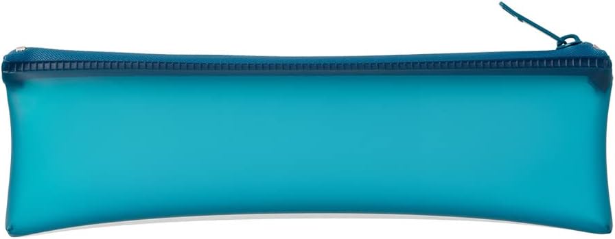 Midori 41817006 Pencil Case, Clear Soft Pen Case, Blue, Blue, Modern