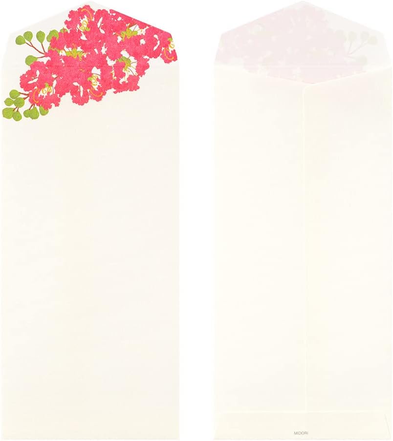 Midori 87102006 Envelope Paper Series, Summer Letter, 4 Patterns, Summer Floral Pattern