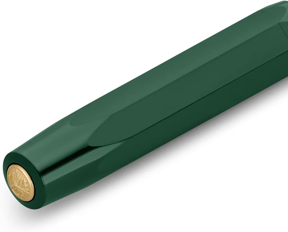 Kaweco CLASSIC SPORT Fountain Pen Green with 23 Carat Gold-Plated Steel Nib and Iridium Tip for Ink Cartridges I Sport Fountain Pen 13 cm I Nib: M (Medium)