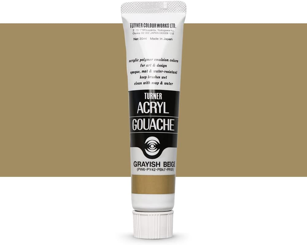 Turner Colour Works Acryl Gouache Artist Acrylic Paint - Single 20 ml Tube - Grayish Beige