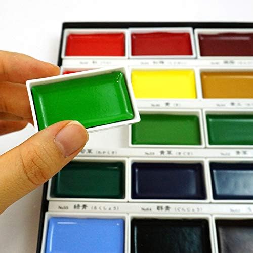 Kuretake GANSAI TAMBI Watercolor Paint Set 18 Colors, Professional-quality art supplies for artists adult painting sketching, Non-Toxic, Made in Japan