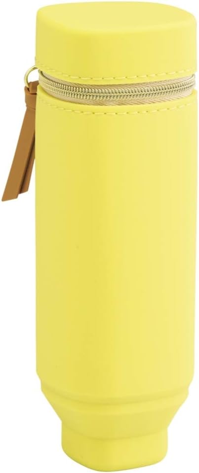 Lihit Lab A7732-5 Pen Case, Square Type, Lemon Yellow