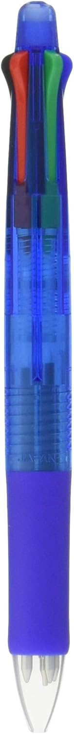 ZEBRA B4SA1 Clip-on multi Multifunctional Pen (0.7mm Black, Blue, Red and Green + 0.5mm mechanical pencil) - Blue Barrel