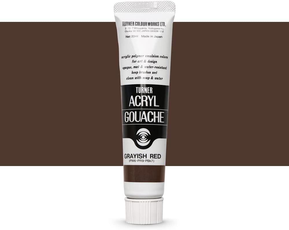 Turner Colour Works Acryl Gouache Artist Acrylic Paint - Single 20 ml Tube - Grayish Red