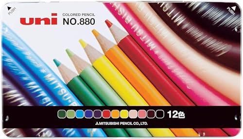 Mitsubishi 880 Colored Pencils – 12 Colors Set (Japan)