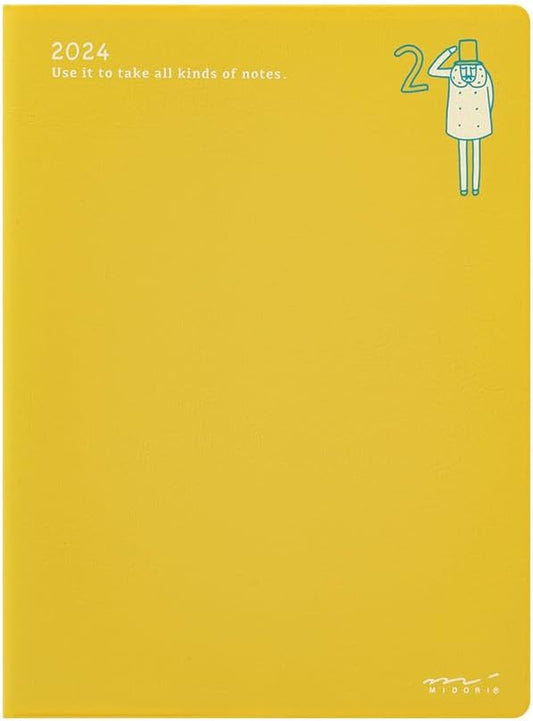 Midori Pocket Diary 22251006 Weekly Planner, 2024, A6, Clover Pattern, Starts January 2024 (uncle pattern)