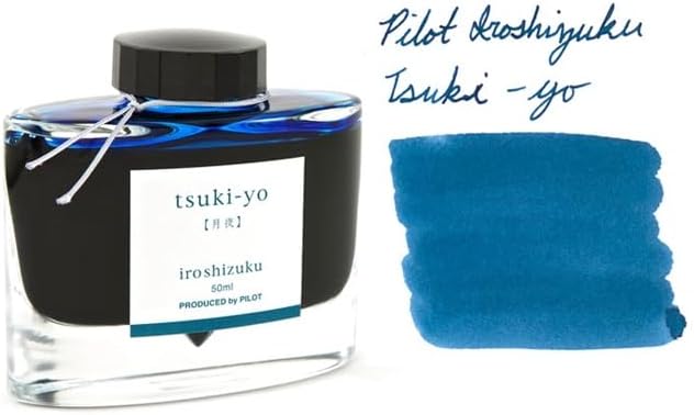 PILOT Iroshizuku Fountain Pen Ink - 50 ml Bottle - Tsuki-Yo, Moonlight, Teal (japan import)