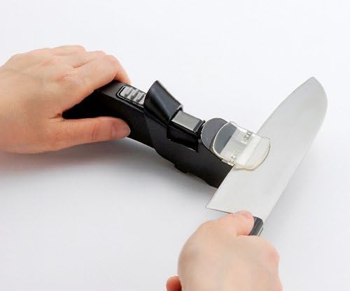 Kyocera SS-30 Fine Sharpener, Knife Sharpener, Electric Knife (Stainless Steel, Titanium, Steel), For Gardening, Cutlery, Scissors, Sickle, Fine Ceramic Whetstone, Guide Included, 2 AA Batteries Sold