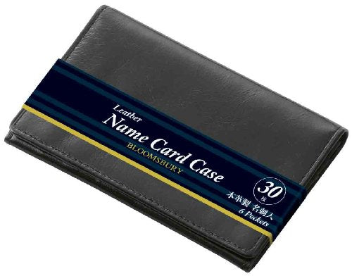 BLOOMSBURY Leather Business Card Holder 30 Sheets, Black