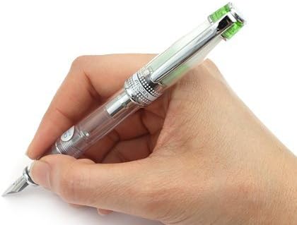 PILOT Prera Iro-Ai Calligraphy-Nib Transparent, Green Body Fountain Pen (FPRN-350R-TLGCM)