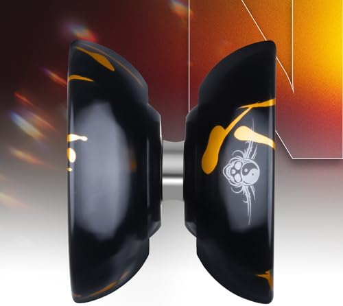 MAGICYOYO N11 Professional Unresponsive Yoyo N11 Dual Purpose Alloy Trick YoYo Ball (Black with Golden) with Bag, Glove, 12 Yoyo Strings and Responsive Bearing Kit