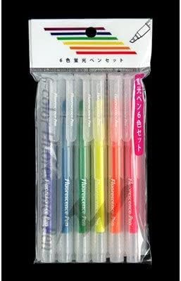 Colorful Creative Stationery 6 Color Fluorescence Pen Marker Highlighters