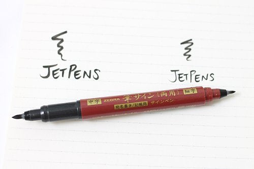 ZEBRA Double Sided Disposable Brush Sign Pen - Fine & Medium