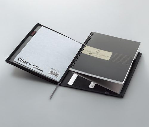 KOKUYO Systemic Cover Notebook, with One A5, B 6mm Ruled, 28 Lines, 50 Sheets, Twin Ring Edge Title Notebook, Black, Japan Import (NO-685B-D)