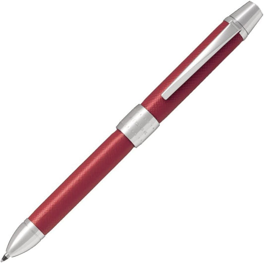 PILOT 2+1 Ridge Leather Red BTHR-3SL-R Multi-Functional Ballpoint Pen, 2 Colors 0.7mm + 0.5mm Sharp Ridge Ballpoint Pen