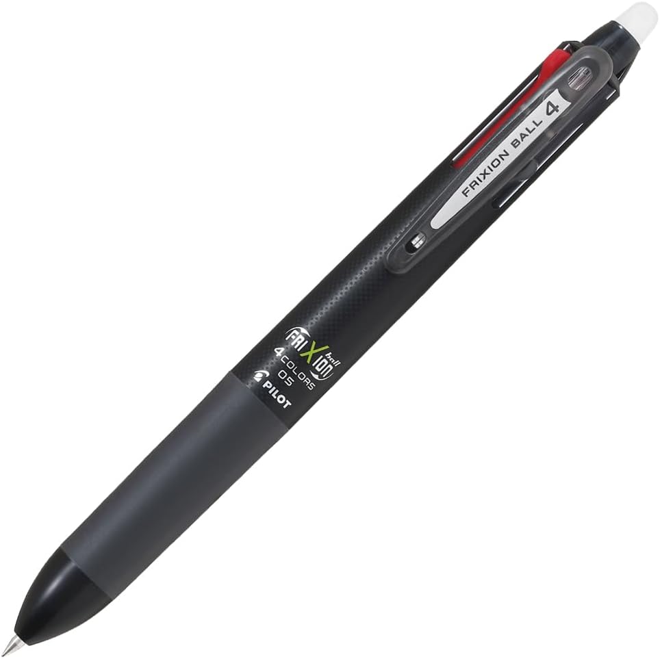 PILOT P-LKFB-80EF-B Erasable 4 Color Ballpoint Pen, Frixion Ball 4, 0.5, Black