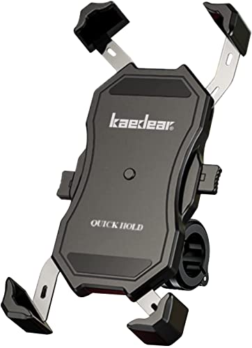 Kaedear Motorcycle Phone Mount, Black, 4'' - 6.9'' iPhone Compatible