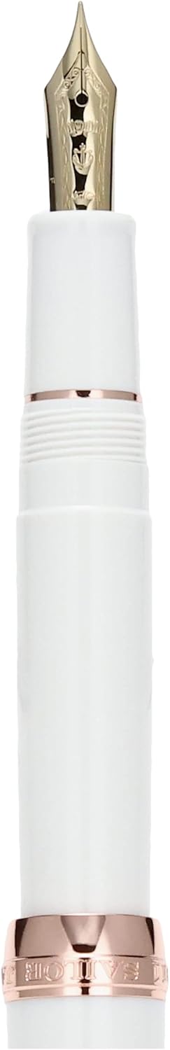 Sailor Fountain Pen, Fascine, Fine Point, White, 11-0725-210 design details