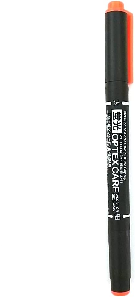 ZEBRA OPTEX CARE WKCR1 Fluorescent Marker - Orange (Broad line: 4.0mm / Fine line: 0.8~1.1mm)