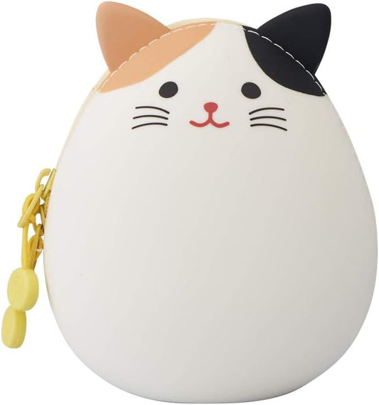 LIHITLAB PuniLabo Zipper Pouch, Egg-Shaped, Calico Cat (A7782-7), Medium: 2.2 2.4 inches