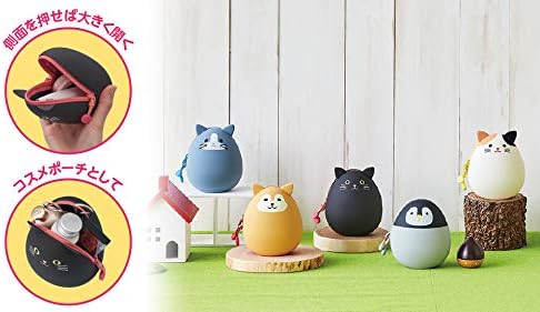 LIHITLAB PuniLabo Zipper Pouch, Egg-Shaped, Calico Cat (A7782-7), Medium: 2.2 2.4 inches