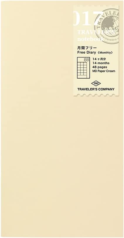 Traveler's Notebook Planner Refill Monthly Free Regular Size 14317006