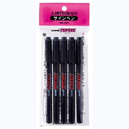 Mitsubishi Proky Twin Rollerball Pens – Extra Fine Point, Black, Pack of 5 (PM120T5P.24)
