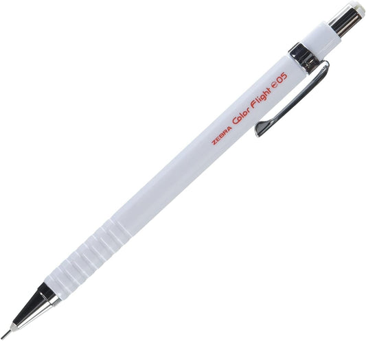 ZEBRA Color Flight 0.5mm Lead Mechanical Pencil, White Body (MA53-W)