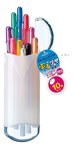 Sakura Crepas PGB10G Water Based Ballpoint Pen, Ballpoint Sign, Aqua Lip, 10 Colors
