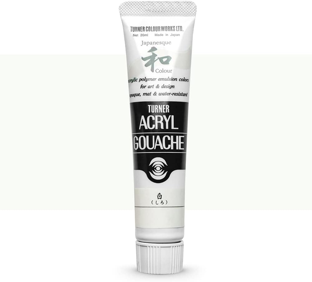 Turner Colour Works Acryl Gouache Artist Acrylic Paint - Single 20 ml Tube - Japanesque White