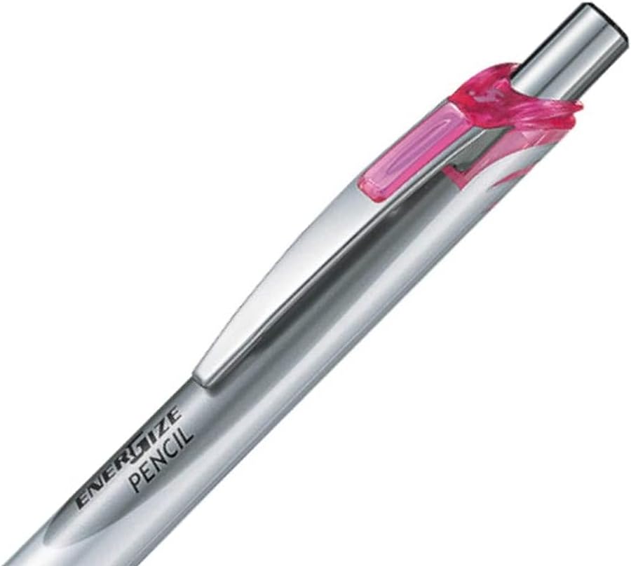 Pentel Mechanical Pencil, Energize, 0.5mm, Silver & Pink (PL75-P)