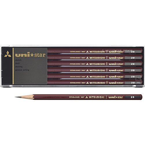 Mitsubishi Pencil Unistar Hexagonal 2B Pencils – 1 Dozen (12 Pieces)