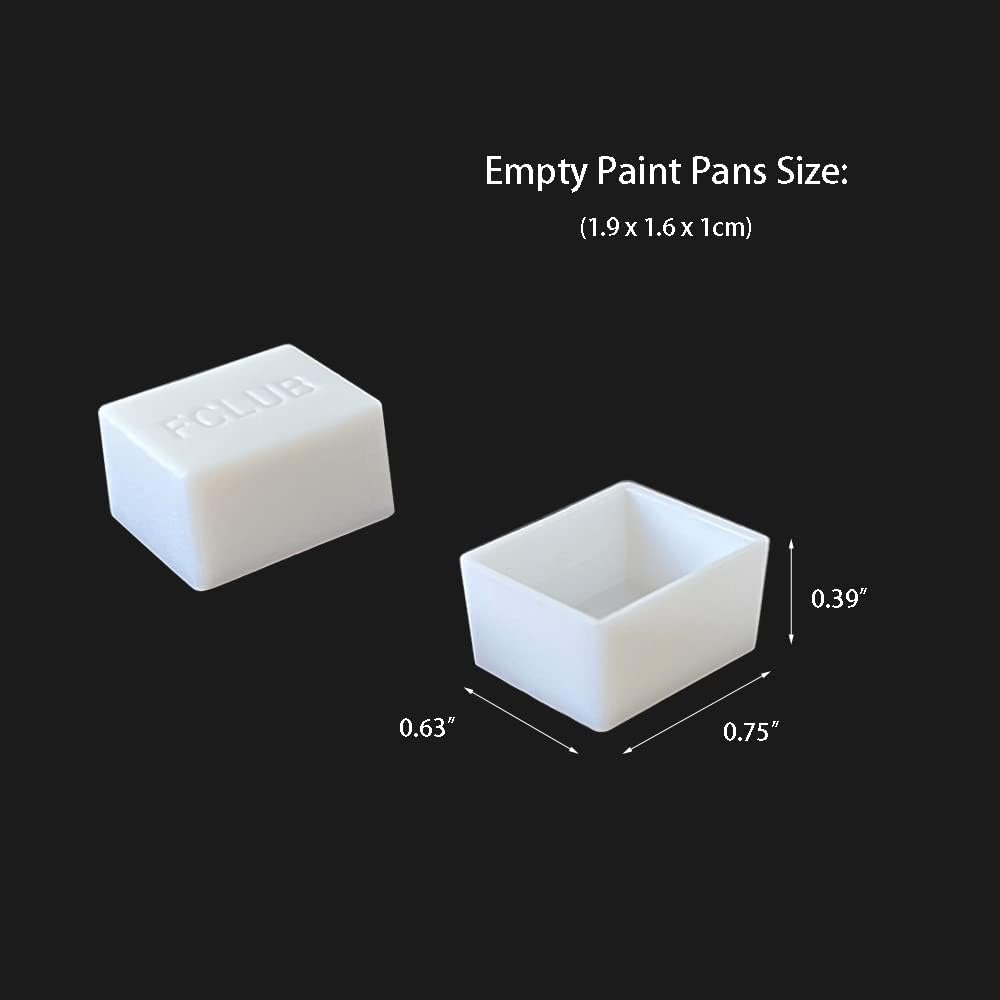 FCLUB Empty Watercolor Palette with Half Pans, 3M Strong Adhesive Backing Magnets Paint Palette, Paint Tray Palettes Paint Holder