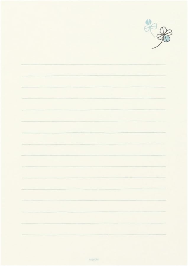 Midori Paper Letter Happy Clover Pattern