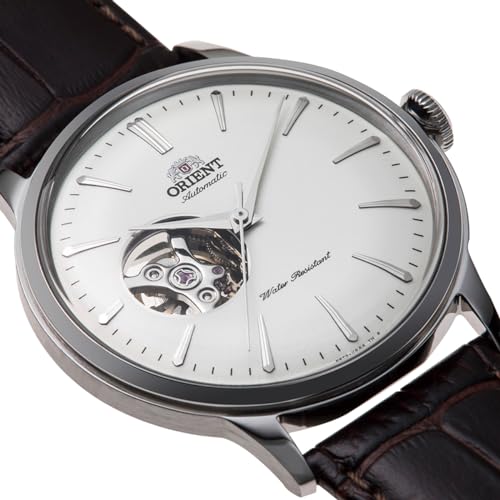 ORIENT Bambino Automatic Watch, Mechanical, Domestic Manufacturer's Warranty, Open Heart, RN-AG0005S, Men's, White, Silver