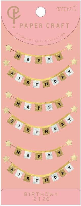 Midori PC Sticker 2120 Birthday Flag Pattern A 82120006